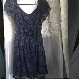 Off the shoulder navy blue dress